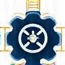톱니바퀴와 설치 아이콘